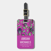 レタス・グリーン・オン・パープル |名前の追加 ラゲッジタグ (正面縦)