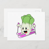 レタス スキーヤー スキー ポストカード (正面/裏面)