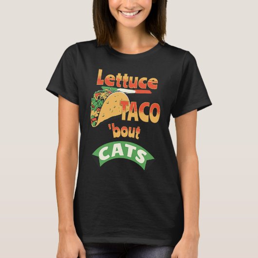 レタス・タコの猫たち Tシャツ (正面)