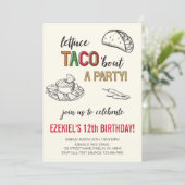 レタス・タコスのパーティー誕生日 招待状 (スタンド正面)