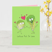 レタス・フォール・イン・ラブ - バレンタインデーのグリーティングカード カード (黄色い花)