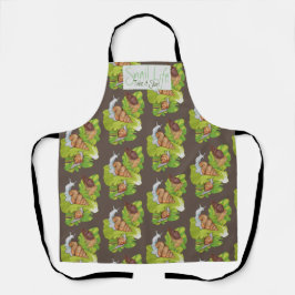 レタス・リーフ・アートのハッピーカタツムリ エプロン