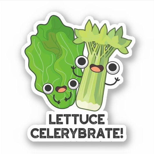 レタスCelerybrate おもしろい Veggie Pun シール (正面)
