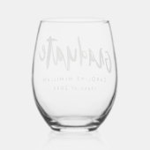 レタパーソナライズされたー卒業 ステムなしワイングラス (裏面)
