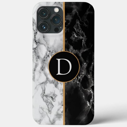 レタパーソナライズされたー白黒大理石iPhoneケース Case-Mate iPhoneケース (裏面)