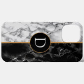 レタパーソナライズされたー白黒大理石iPhoneケース Case-Mate iPhoneケース (裏面 (横))