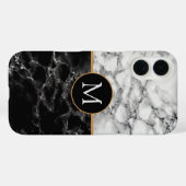 レタパーソナライズされたー白黒大理石iPhoneケース Case-Mate iPhoneケース (裏面 (横))