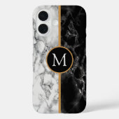 レタパーソナライズされたー白黒大理石iPhoneケース Case-Mate iPhoneケース (裏面)