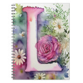 レタパーソナライズされたーLフローラ水彩手帳 ノートブック (正面)