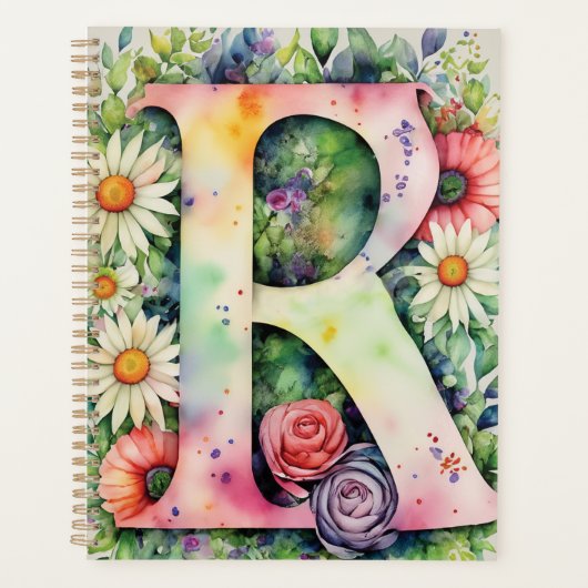 レタパーソナライズされたーRフローラ水彩手帳 プランナー手帳 (正面)