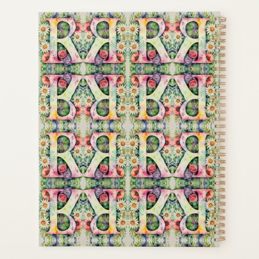 レタパーソナライズされたーRフローラ水彩手帳 プランナー手帳 (裏面)