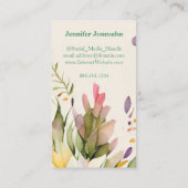 レタモノグラムのーJシンプルシックフローラ水色 名刺 (裏面)