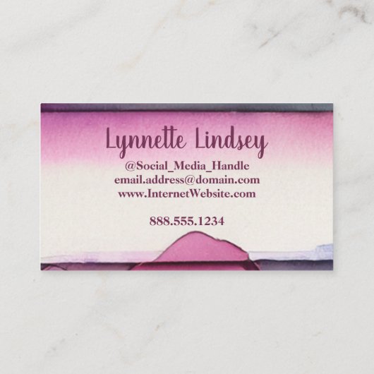 レタモノグラムのーLシンプルシックフローラ水色 名刺 (裏面)