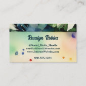 レタモノグラムのーRシンプルシックフローラ水色 名刺 (裏面)