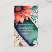 レタモノグラムのーSシンプルシックフローラ水色 名刺 (裏面)