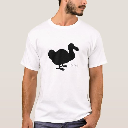 レタリングが付いているドードーの鳥のシルエットのワイシャツ Tシャツ (正面)