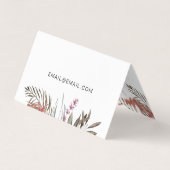 レタリングとQRコードモダン付きボホブーケ 名刺 (裏面)