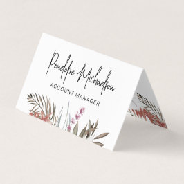 レタリングとQRコードモダン付きボホブーケ 名刺