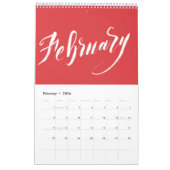 レタリングのカレンダー2018年 カレンダー (2月 2026)