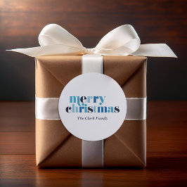 レタリングはっきりした「メリー・クリスマス」 ラウンドシール