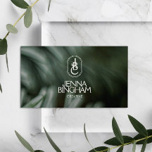 レタリングエレガントモノグラムロゴ濃い緑の写真