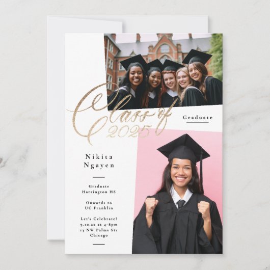 レタリングクラス2025 | 3写真大学院パーティー 案内状 (正面)