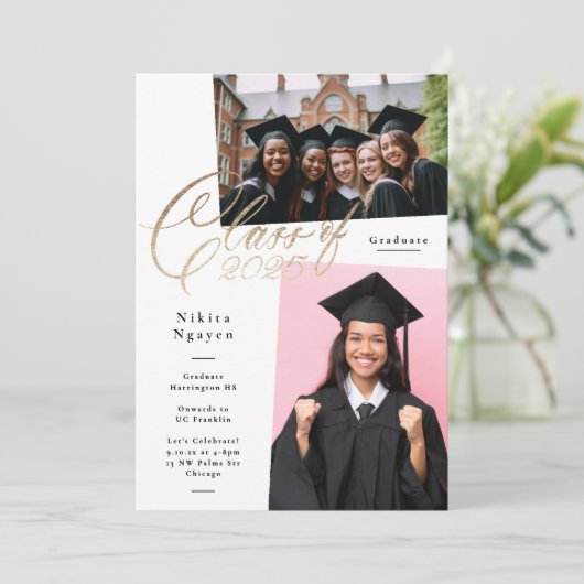 レタリングクラス2025 | 3写真大学院パーティー 案内状 (スタンド正面)