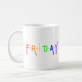 レタリングデザインフライデーインレインボーカラー コーヒーマグカップ (左)