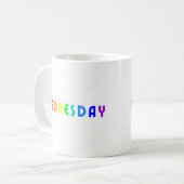 レタリングデザイン水曜日インレインボカラー コーヒーマグカップ (正面左)