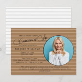 レタリングミニマルお祝いのライフ招待状 招待状 (正面/裏面)