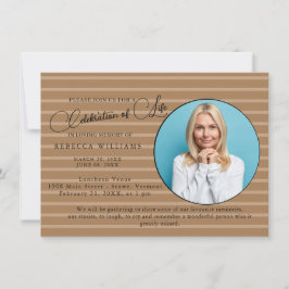 レタリングミニマルお祝いのライフ招待状 招待状