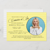 レタリングミニマルお祝いのライフ招待状 招待状 (正面/裏面)