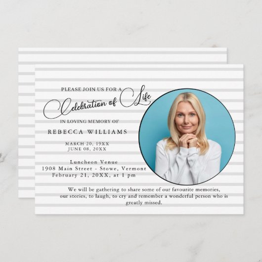 レタリングミニマルお祝いのライフ招待状 招待状 (正面/裏面)