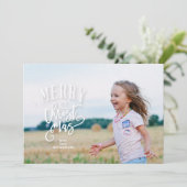 レタリングメリークリスマスフォトホリデーカード シーズンカード (スタンド正面)