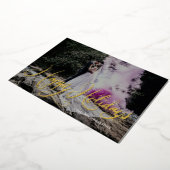 レタリングメリークリスマス金ゴールドワンフォト幸せ 箔シーズンカード (回転した状態)