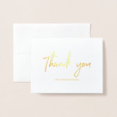 レタリングモダンビジネスサンキューゴールドフォイルカード 箔カード (封筒付き正面)