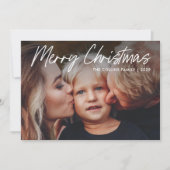 レタリングモダンメリークリスマス2写真 シーズンカード (正面)