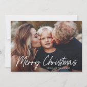 レタリングモダンメリークリスマス2写真 シーズンカード (正面)