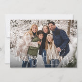レタリングモダン2枚フォトハッピーホリデイズ シーズンカード (正面)