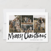 レタリングモダン5枚写真メリークリスマス シーズンカード (正面)