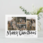 レタリングモダン5枚写真メリークリスマス シーズンカード (スタンド正面)