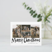 レタリングモダン5枚写真メリークリスマス シーズンポストカード (スタンド正面)