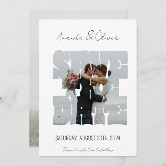 レタリングラブストーリーフォト結婚ズ セーブザデート (正面/裏面)