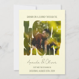 レタリングラブストーリーフォト結婚ズ 招待状