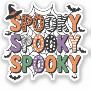 レタリング不気味ウィッチハットとこうもりハロウィーン シール