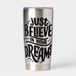 レタリング引用文について夢 保温保冷タンブラー