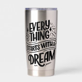 レタリング引用文について夢 保温保冷タンブラー (背面)