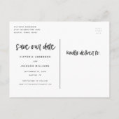 レタリング彼女はYesは日付はがきを保存すると述べた 案内ポストカード (裏面)