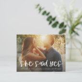 レタリング彼女はYesは日付はがきを保存すると述べた 案内ポストカード (スタンド正面)