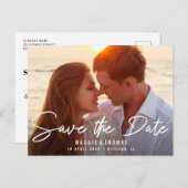 レタリング文字結婚式の日付を保存 ポストカード (正面/裏面)